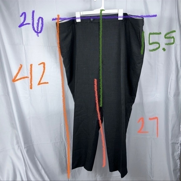 Jones New York Trouser Suit Pants Solid Pinstripe Button Hook & Eye Zip Closure - Picture 6 of 9